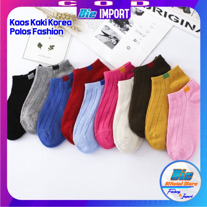 Kaos Kaki Korea Wanita Polos Fashion Impor Best Seller