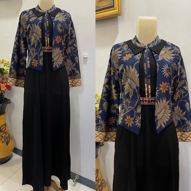 Gamis Batik Rompi / Gamis Bolero Batik / Blezer Batik
