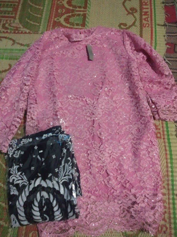 (ada Baju Anak) Couple Batik Setelan Brukat Batik Gurita Safitri