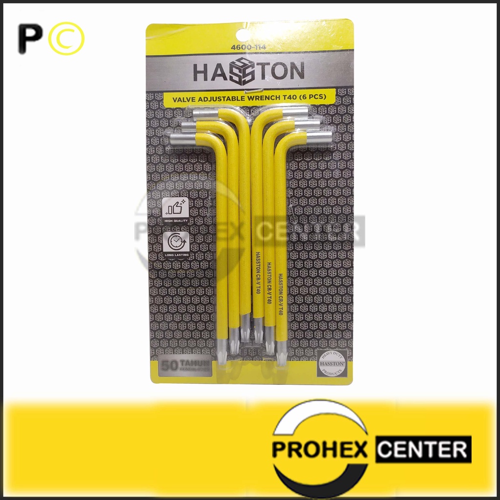 HASSTON Kunci Stel Klep T40 Kunci L Bintang Torx Key Setel T 40 Kuning