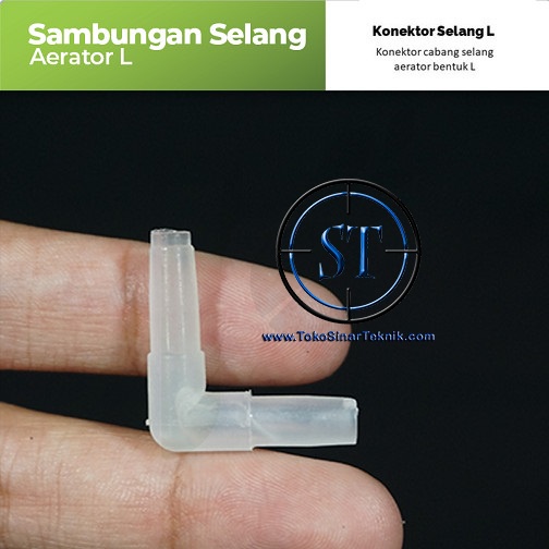 Sambungan Selang Aerator L / Sambungan Selang Airator Bentuk Siku L Aquarium Aquascape Conector Selang Pompa Gelembung Udara