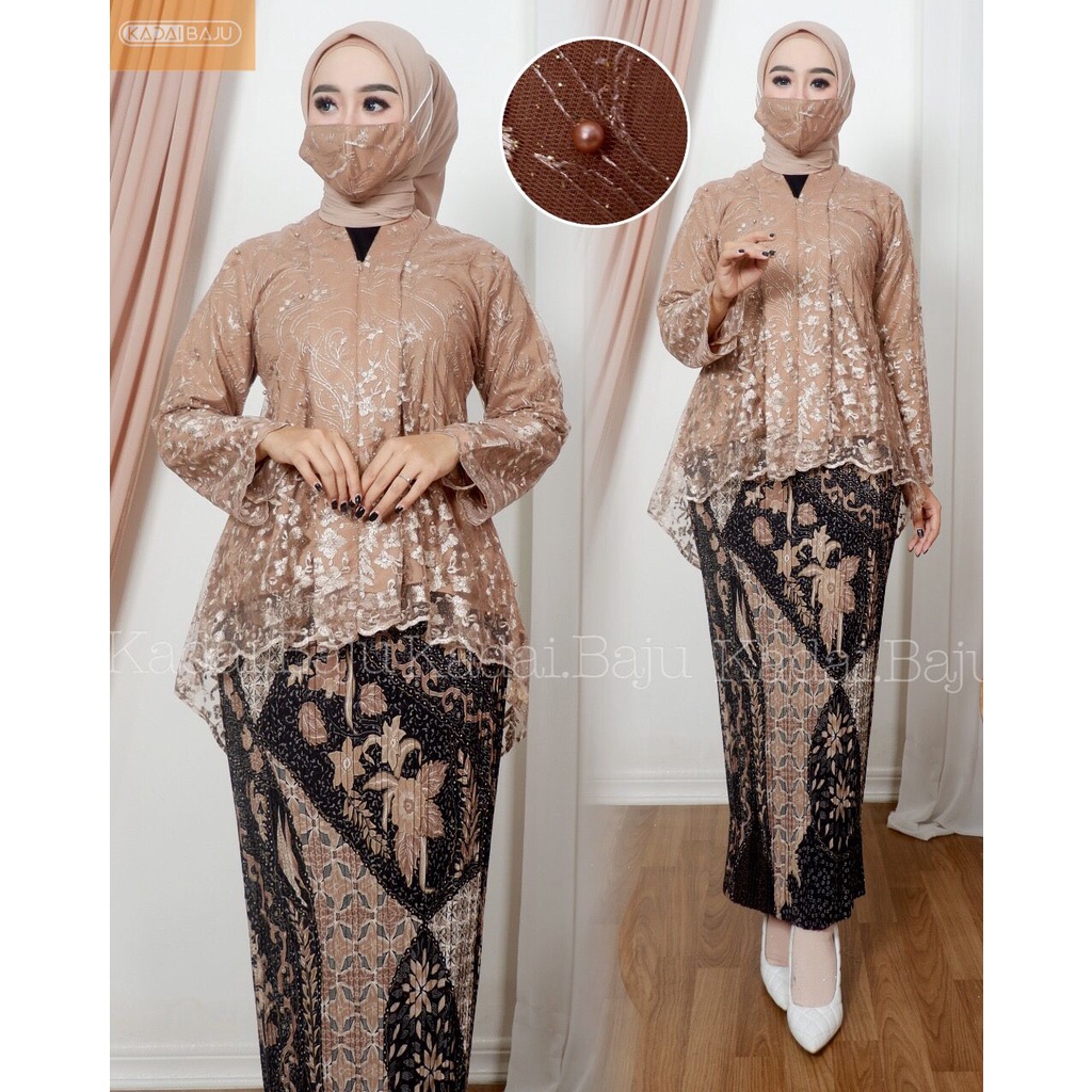 Setelan kebaya kartini busui friendly Brocade | Kebaya modern | Kebaya floy wisuda lamaran pernikahan Size M L XL XXL