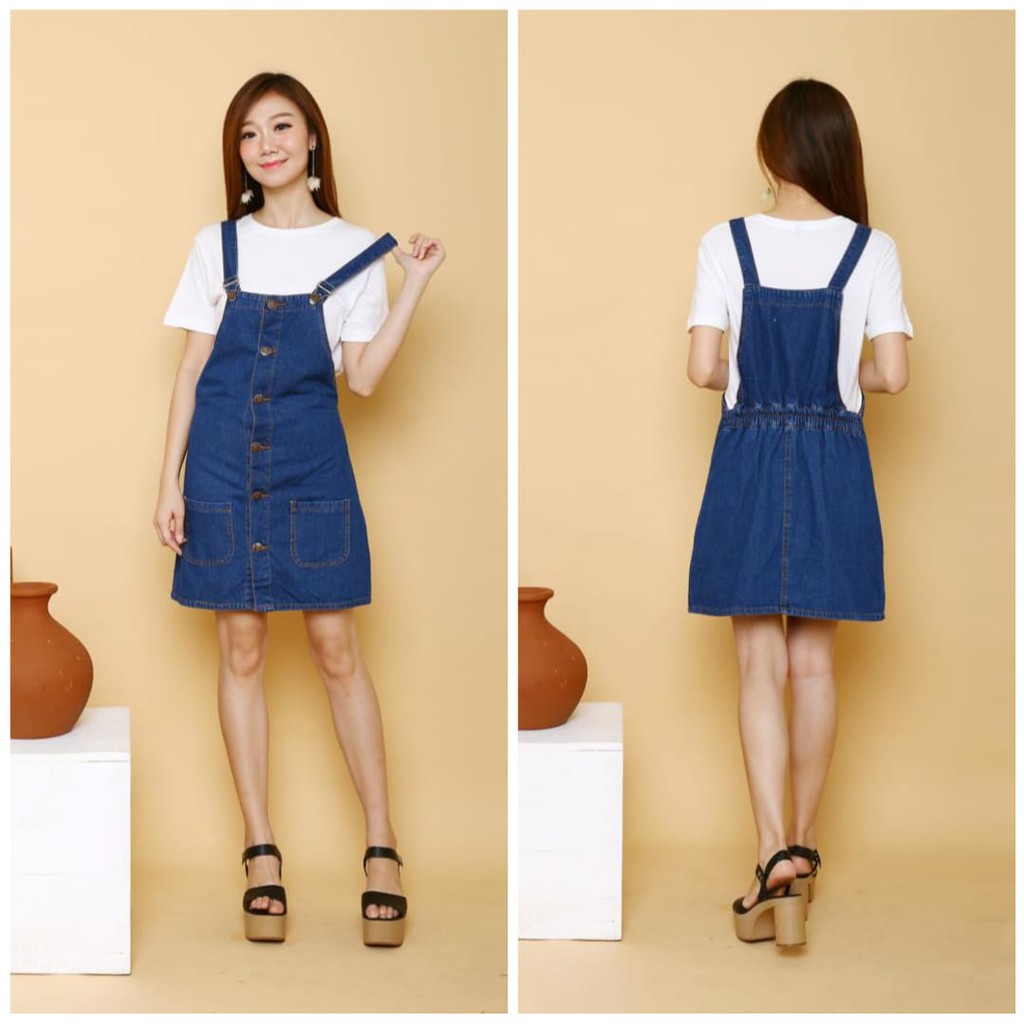 Image of QF OVERALL ROK PENDEK OVERALL JEANS #1