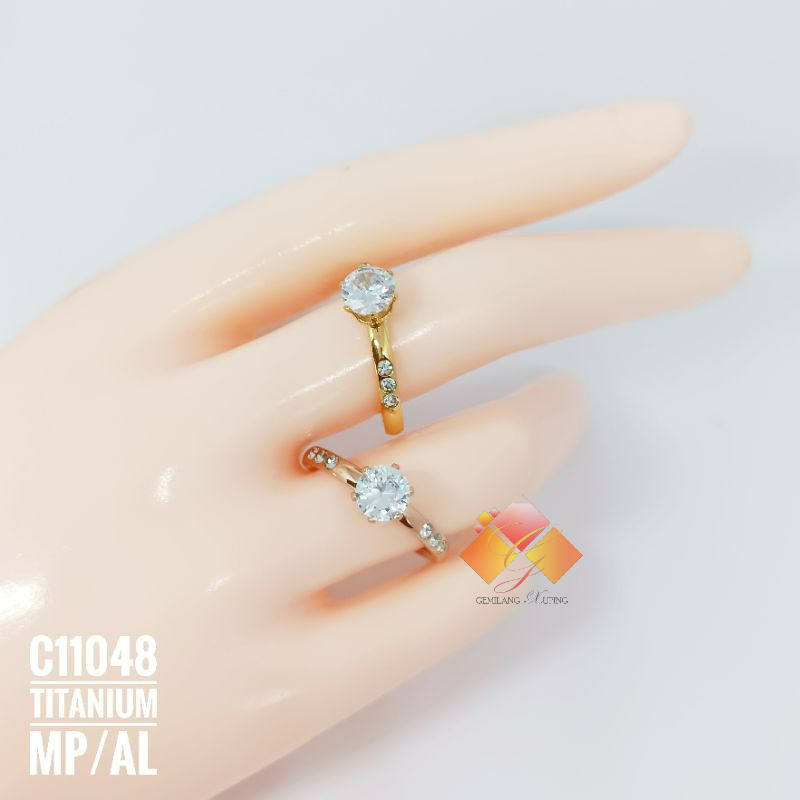 Cincin Titanium Zircon Kilau C11048