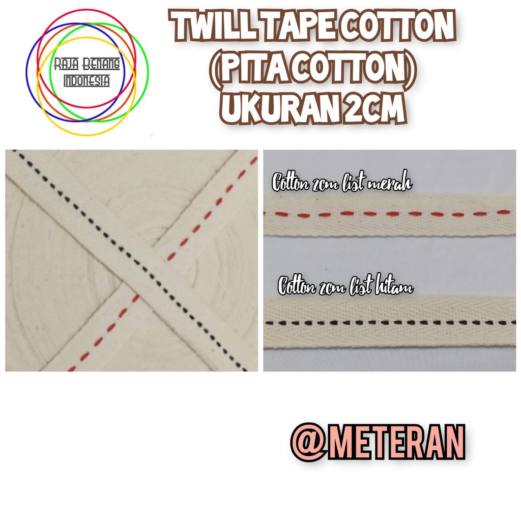 Bisban Motif / Pita Katun Motif Cotton dan Polyester - per meter
