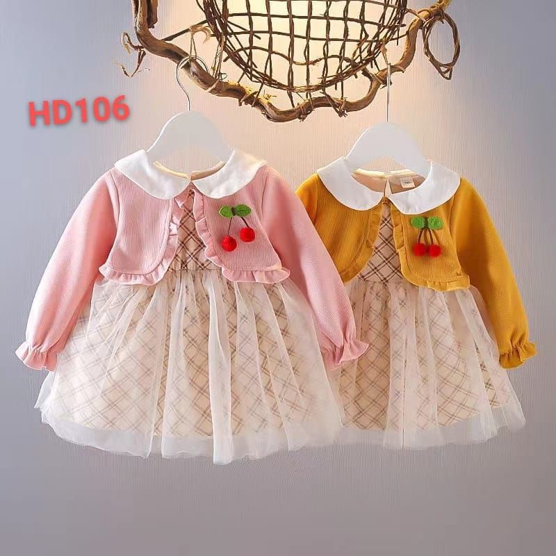 [0-4T] DRESS ANAK CEWEK IMPORT LENGAN PANJANG / DRESS PESTA ANAK IMPORT PREMIUM RAJUT BUNGA