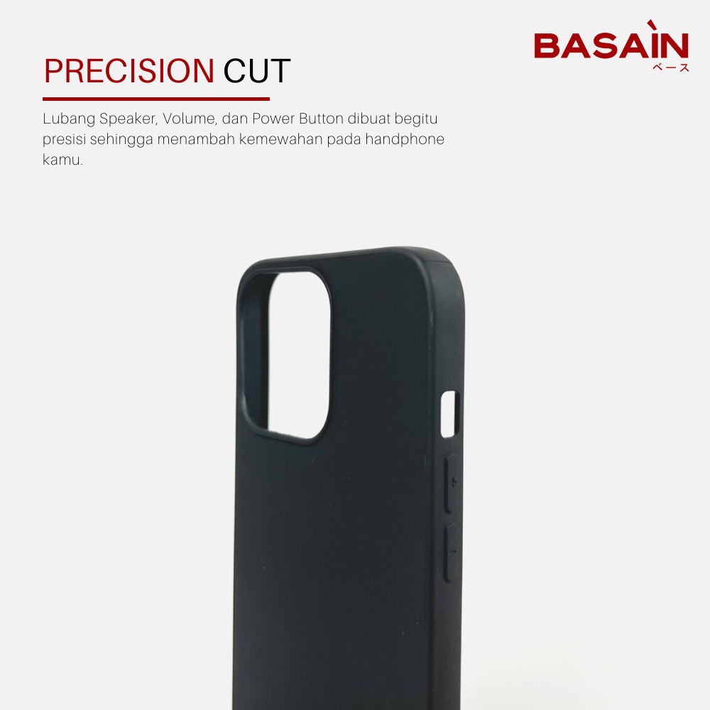 Casing iPhone 13 Pro Max Case Soft Silicone BASAIN Original - Black Mate