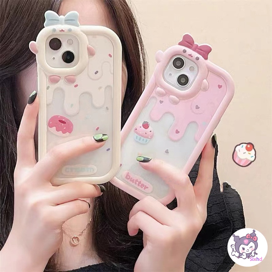 Compatible For iPhone 14 13 12 11 Pro Max SE 2020 X Xr Xs Max 8 7 Plus Cute Cake Phone Case Anti-drop TPU Soft Protective Cover