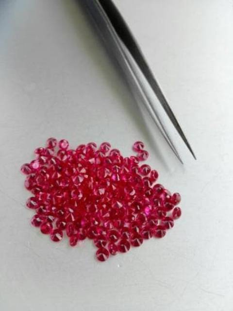 Batu Ruby 2mm Red Pink Synthetic Corundum