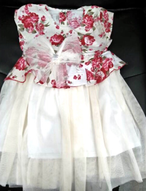 Dress tutu tile pita anak perempuan dengan rok tille tulle