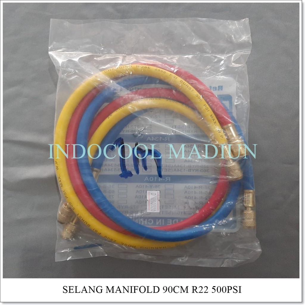 SM90 SELANG / SELANG MANIFOLD R134/R22 90CM 500PSI (WARNA DIKIRIM RANDOM)