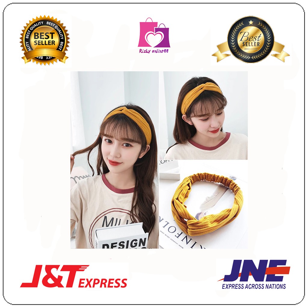 Rizkyonline88 headband bando bandana kain polos korea