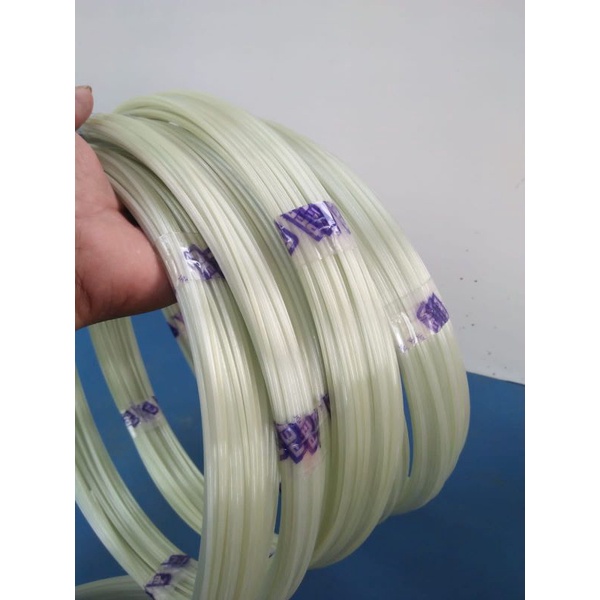 Jeruji fiber 2mm hijau bening setengah kilo untuk kandang/sangkar burung dll