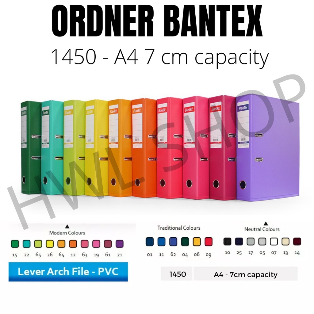 

ORDNER BANTEX A4 1450 / ORDNER FOLIO BANTEX PUNGGUNG 7 CM