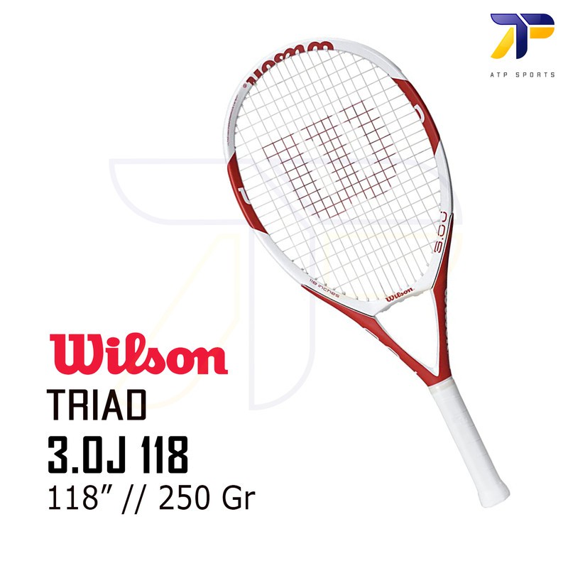 Raket Tenis Tennis Wilson TRIAD 3.0J 3.0 J 118  White Red 250 G Gram