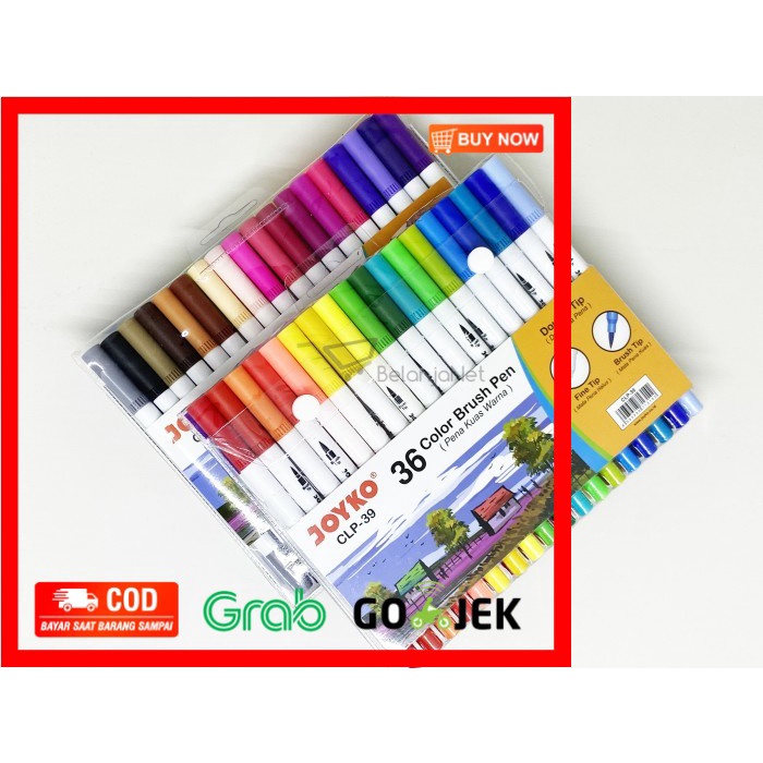

(BISA COD) Color Brush Pen Pena Kuas Warna Joyko CLP-39 1 SET = 36 Warna