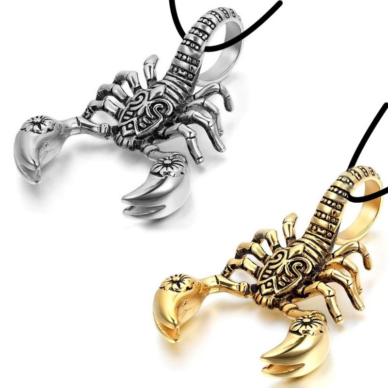 Kalung Rantai Klavikula Model Scorpion King Warna Silver Gold Gaya Retro Untuk Pria