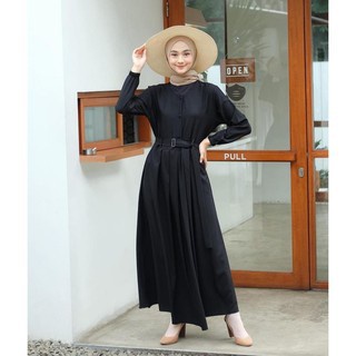 Gamis Terbaru 2021 Baju gamis Remaja Modern Kekinian Polos Hitam