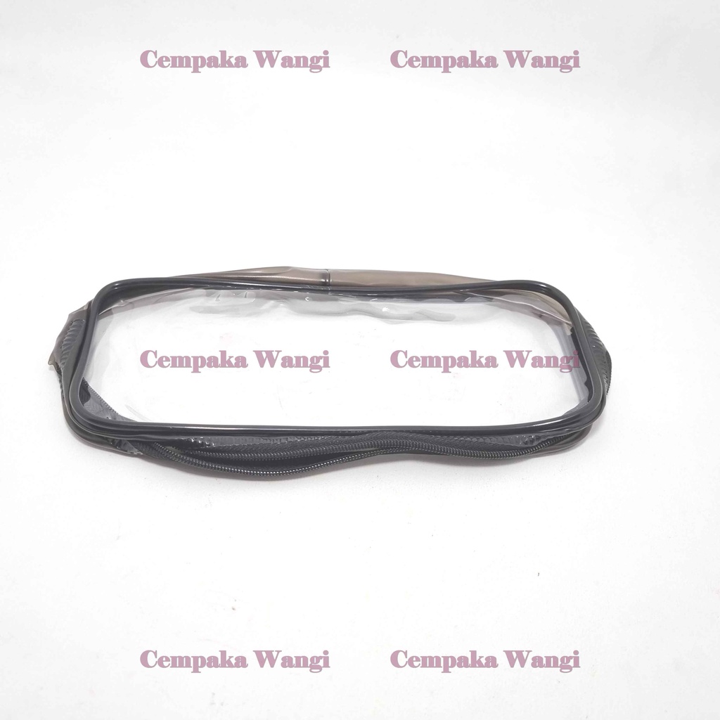 

tempat pensil clear - kotak pensil resleting pouch makeup transparan