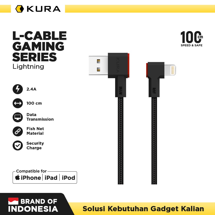 KURA L Cable ( Gaming Series ) Fast Charging - Kabel Data Lightning