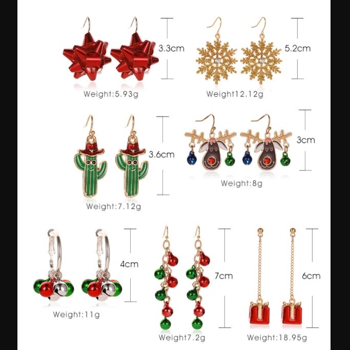 Anting-anting aksesoris fashion Kartun bell hadiah natal anting rumbai Anting lucu lonceng rusa