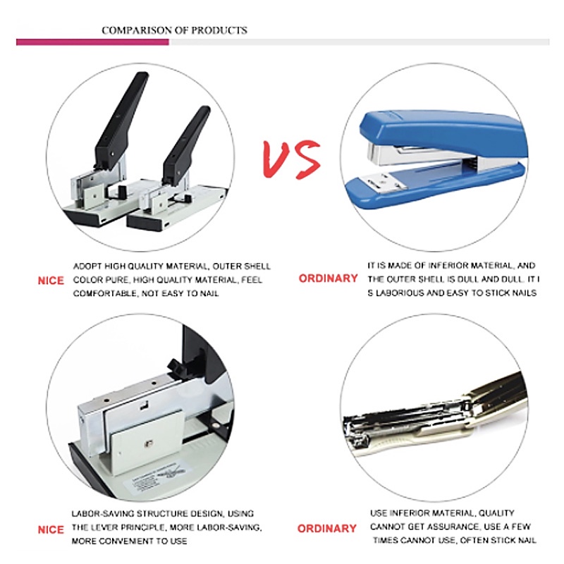 Penjilid Kertas Buku Stapler Kertas Tebal Office Heavy Duty Stapler Hekter untuk Hekter Serba Guna Heavy Duty Stapler