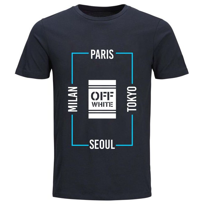 kaos baju t-shirt off white unisex milan,paris,tokyo,seoul