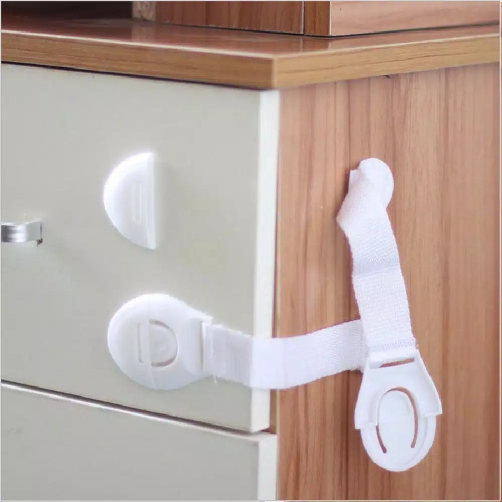 Pengaman Pengunci Lemari Laci Kulkas Drawer Safety Belt Lock Model Kain Dari Anak Bayi Baby