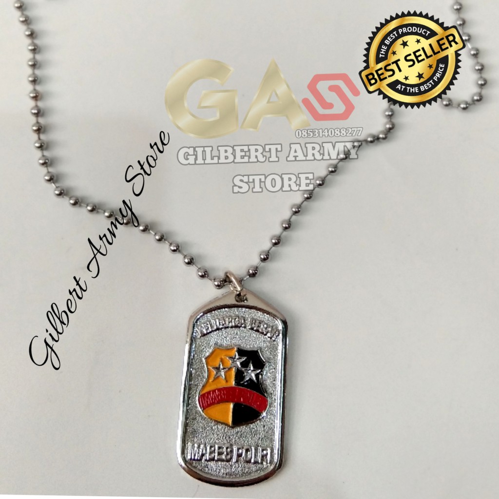 GILBERT ARMY STORE-Kalung Mabes Polri-Kalung Militer Cor Logo Mabes Polri Grosir