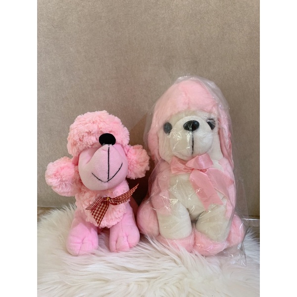 boneka anjing pink unik poodle
