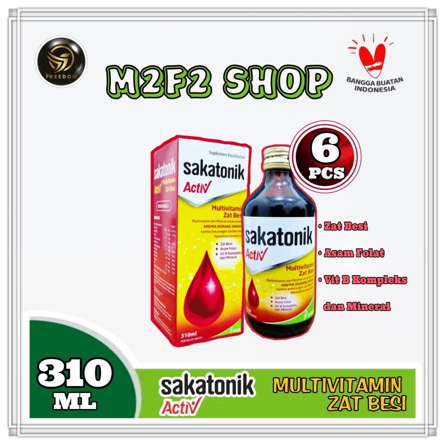 Sakatonik Aktiv Liver Sirup Dewasa Multivitamin Zat Besi - 310ml (Kemasan 6 Pcs)