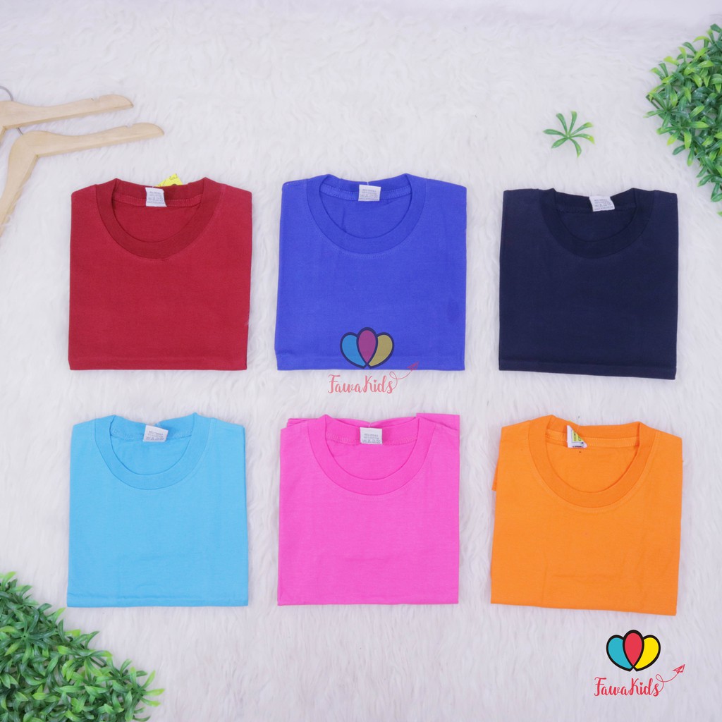 Kaos Polos Anak 2-10 tahun / Baju Anak Laki Perempuan Baju Murah Atasan Lengan Shirt Pendek Grosir