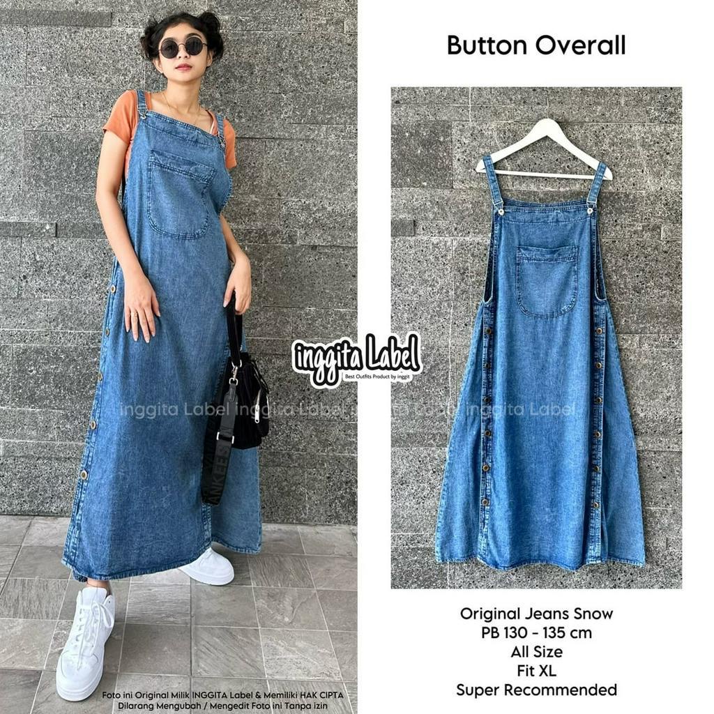 OVERALL DAN JUMPSUIT JEANS / 18.7 / BUTTON MOSYA PEBRIE MIYA MOELA LOLLITA CLARA MOANA FROGGIE / BAJU WANITA ALLSIZE JUMBO / MUTIA