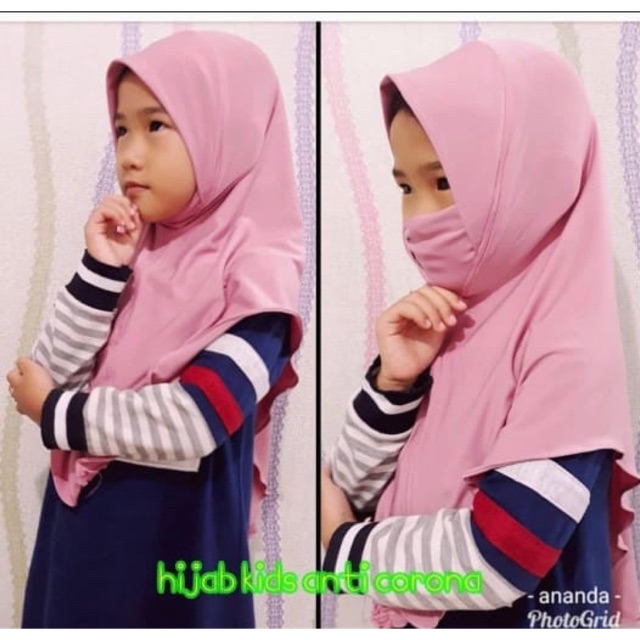 AM - jilbab anak niqab / niqob masker  nabila syria jersey non pet