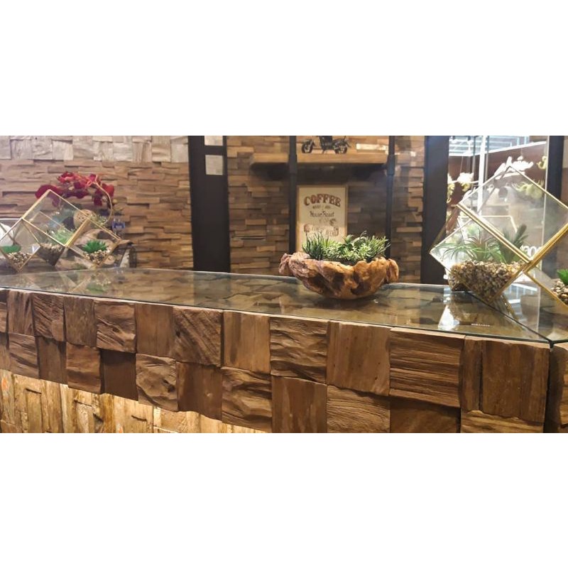 DINDING KAYU / DINDING KAYU JATI / WOOD PANEL / HIASAN DINDING