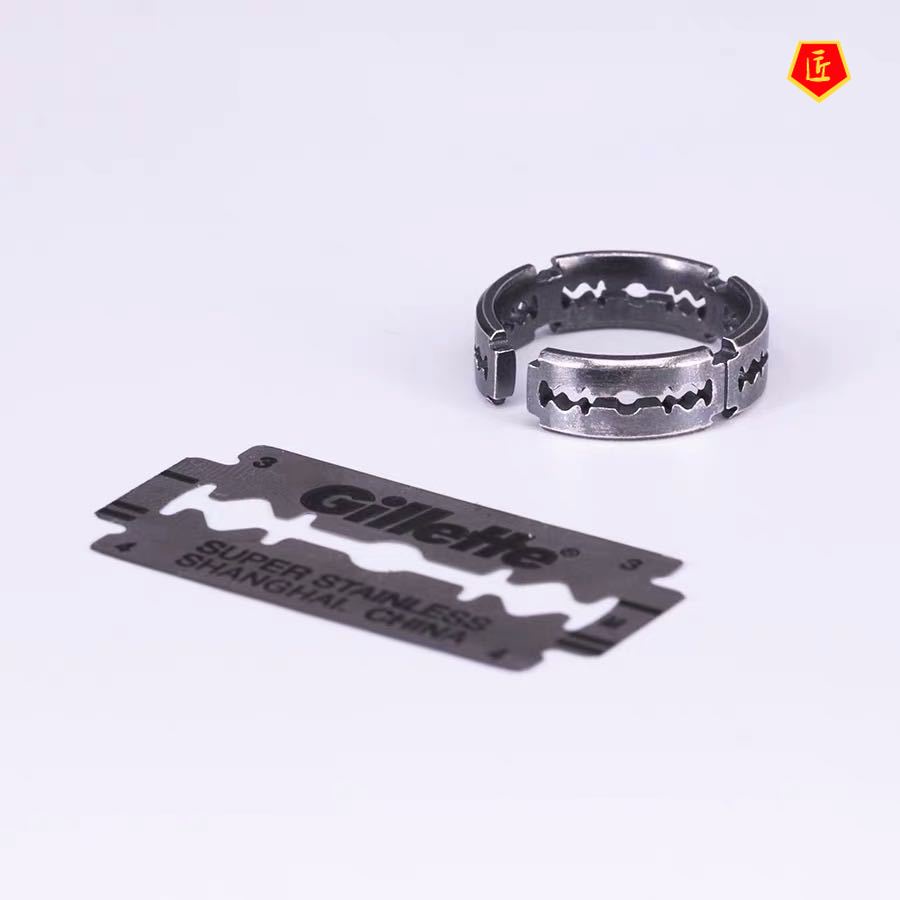 [Ready Stock]Retro Silver Hollow Design Ring Ethnic Style