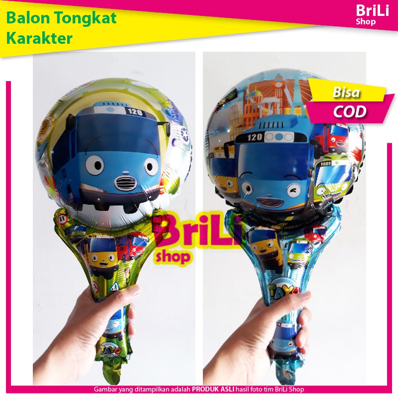 Balon Pentung Karakter Bus Tayo Pentungan Tongkat Foil Souvenir Ultah Ulang Tahun Anak