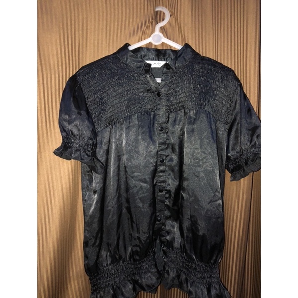 preloved blouse satin black