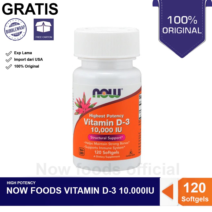Now Vitamin D-3 10000 IU 120 Softgels