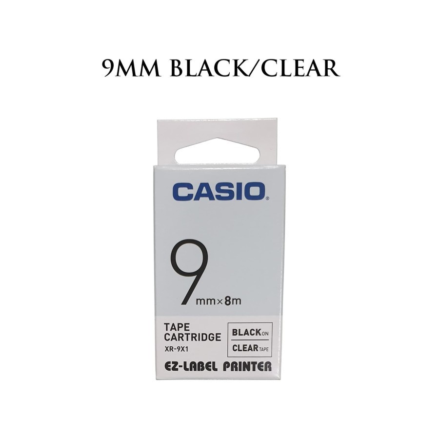 Pita ez label casio 9mm black on clear XR-9X1