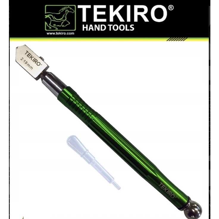 Pisau Pemotong Potong Kaca 2 - 19 mm Gagang Besi Berpelumas Otomatis HEAVY DUTY - Durable Auto Lubricated Glass Cutter TEKIRO