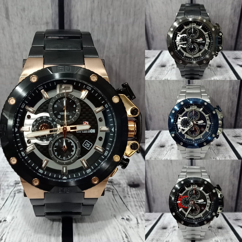 Jam Tangan Pria Expedition E6751 E 6751 Garansi Resmi Stainless
