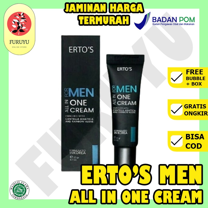 Pemutih Wajah Pria Ertos All In One Cream For Men Skin Care Original 100% BPOM