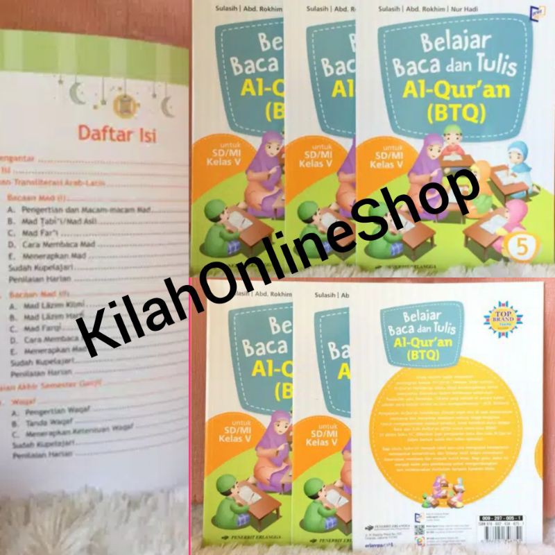 buku belajar baca dan tulis Al'quran (BTQ) kelas 5