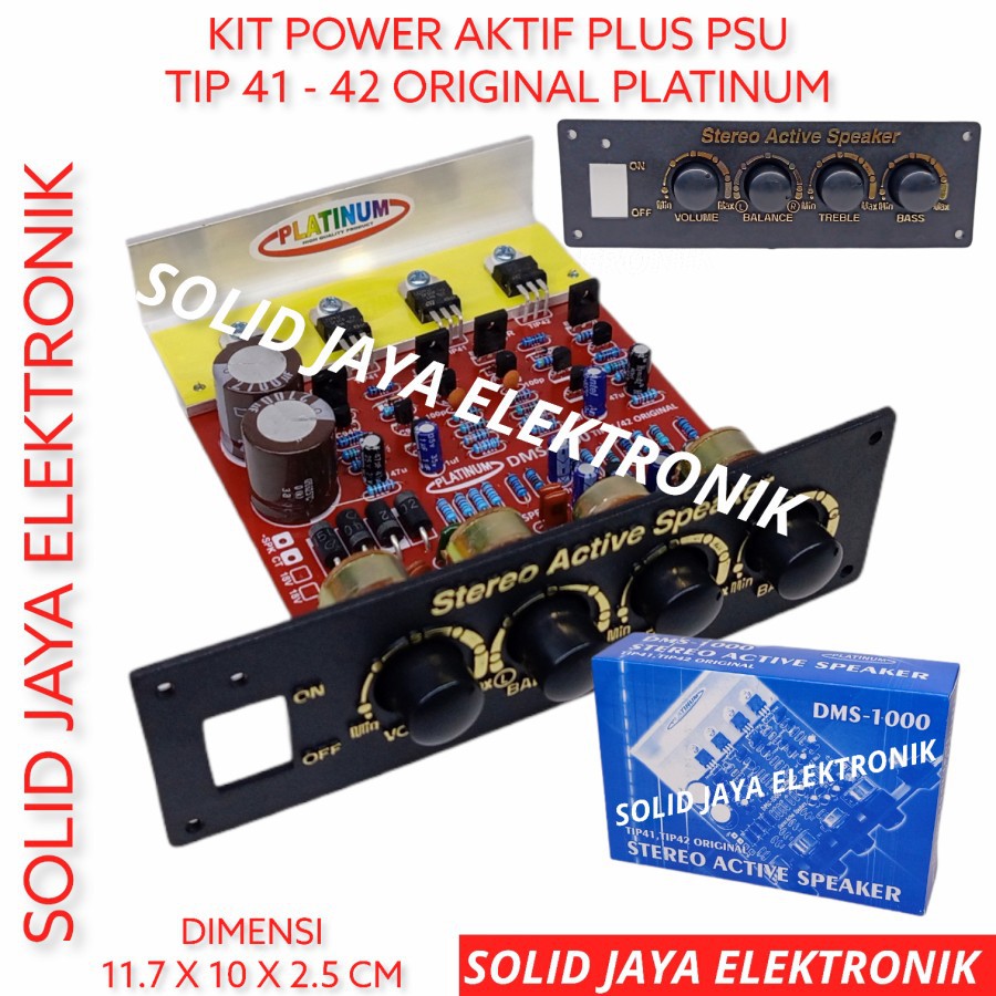 KIT POWER SPEAKER AKTIF STEREO DMS-1000 TRANSISTOR FINAL ASLI ORIGINAL TIP41 TIP42 TIP DMS1000 DMS 1000 ACTIVE AMPLIFIER AMPLI PLUS PANEL PSU PLATINUM AUDIO