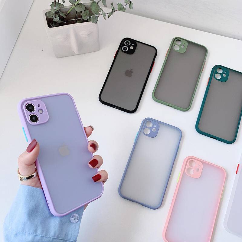 Case Pelindung Lensa Kamera Bumper Matte Translucent Untuk iPhone 13 12 Pro MAX 12 13