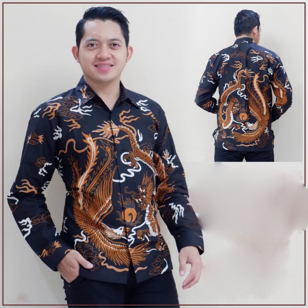 Naga Sogan Kemeja Batik Solo Lengan Panjang Atasan Modern Premium Original Lapis Furing Produsen ORI PERWIRA MAHESA ASTAGUNA ARIESWARA HANUNG RAJASWA GITARJA UNGU KENCONO UNGU SUKET SEGORO PEKSI NAVY SELING PRASTOWO PROBOSETO MAHKOTA BABON ANGKREM VIJAY 2