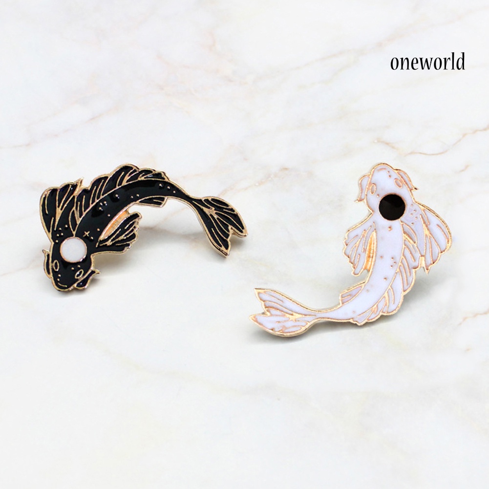 OW@ Unisex Cartoon Goldfish Carp Fish Enamel Brooch Pin Bag Badge Accessory Gift