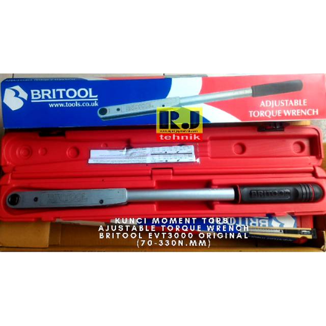 Kunci Moment Torsi Ajustable Torque Wrench Britool EVT3000 Original (70-330N.mm)