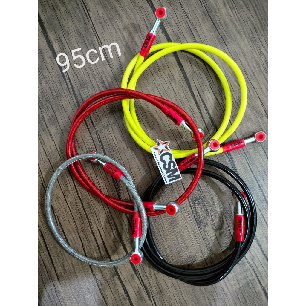 Selang Rem Depan Variasi Panjang 95CM Universal MERAH-KUNING-SILVER-HITAM-HIJAU-ORANGE MEREK RANDOM